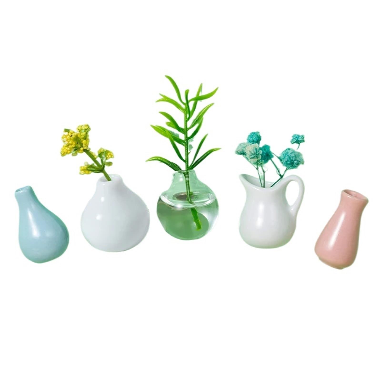 3-8pcs Mini Ceramic Vases - DIY Porcelain Refrigerator Magnets For Flowers & Messages - Kitchen Gifts Without flowers(9)