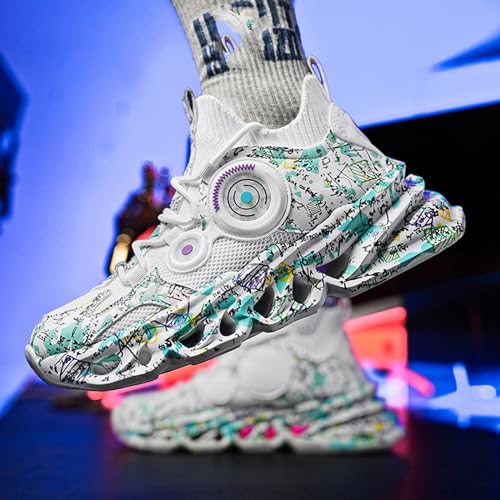 Men's Running Shoes - White - US Men's Sizes - Maximum Cushioning - Athletic Sports Shoes4