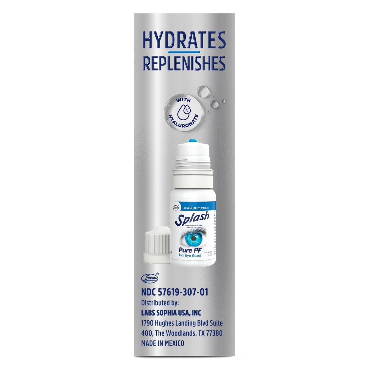 Splash Pure PF Preservative-Free Lubricating Eye Drops for Dry Eyes, Advanced Hydration with Hyaluronate, Smooth, Comfortable Feel, Multi-Dose Bottle (10mL) (Pack of 1) — Amazon image 3