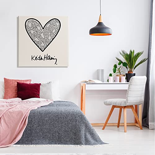 Stupell Industries Keith Haring People Inside Heart Pattern Text, Design By Ros Ruseva, Black, 30 X 30 #TOP2