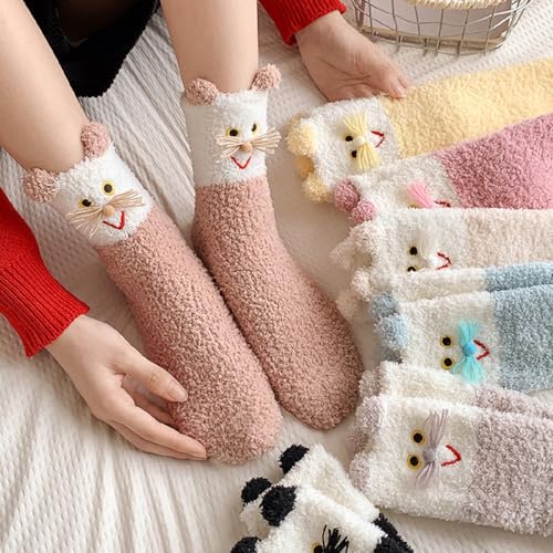 Image of Benefeet Sox Womens Girls Fuzzy Socks Cozy Winter Warm Fluffy Socks Soft Cute Animal Home Slipper Thick Plush Sleeping Sock