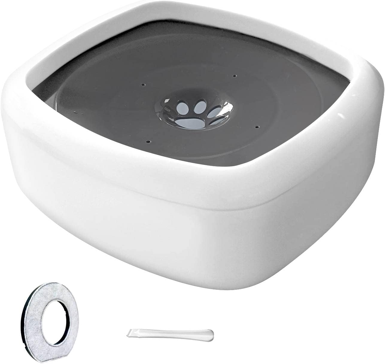 NO Spill Water Bowl for Dogs, Slow Water Feeder Pet Water Bowl with Floating Disk, Vehicle No-Slip Portable Carried Travel Bowl, 34oZ