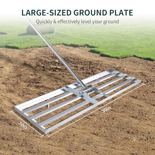 Lawn Leveling Rake 30x10 inch, (Professional-Grade) Lawn Leveler Tool, Handle Rakes for Lawns Heavy Duty Landscape Rake for Backyard, Garden, Golf Course, Farm, Pasture by Veltec - Used condition - Image 4