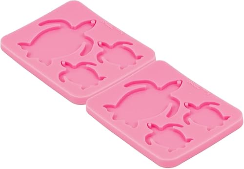 Miniatura 4 de AMZTOART Molde de llavero de familia de tortugas brillantes, moldes de resina para manualidades, manualidades con epoxi