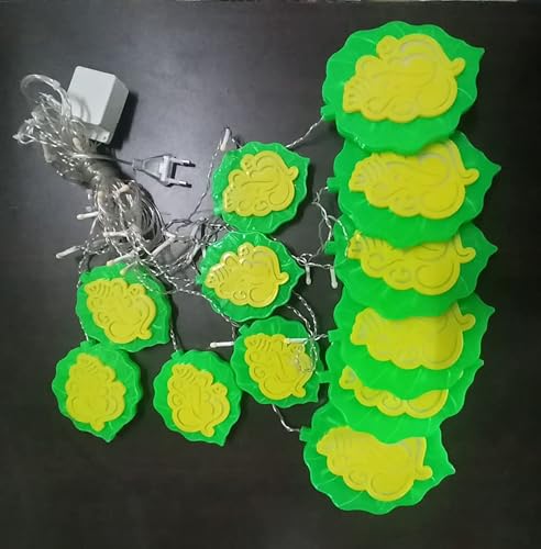 Image of X14 Store Ganesh Curtain LED Diwali Lights 114 LEDs, 3 Meter Warm White String Lights with 8 Flashing Modes Decorative Plastic Ganesh Lights for Home, Festival & Window Decor