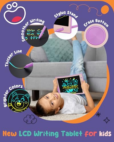 ORSEN Colorful 8.5 Inch LCD Writing Tablet for Kids, Electronic Sketch Drawing Pad Doodle Board, Toddler Travel Learning Educational Toys Activity Games Birthday Gifts for 3 4 5 6 7 8 Year Old Girls - Thumbnail 2