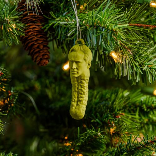 MO'FUN Picolas Cage Funny Christmas Ornament - Pickle Nick Nicolas Cage Pickle Ornament