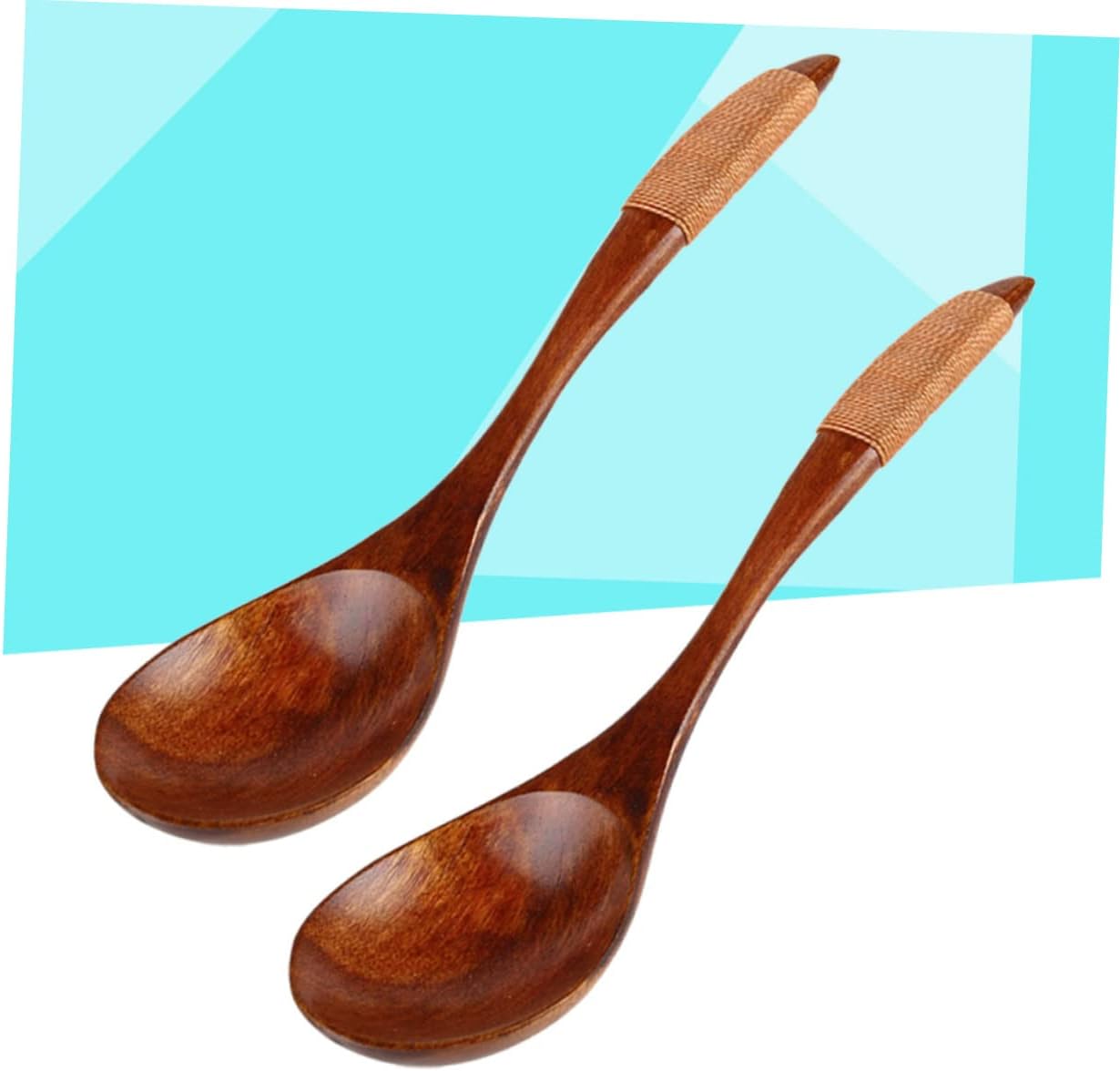 Wooden Spoons for Cooking,2pcs Soup Spoon Honey Spoon Coffee Spoons Vintage Spoon Wooden