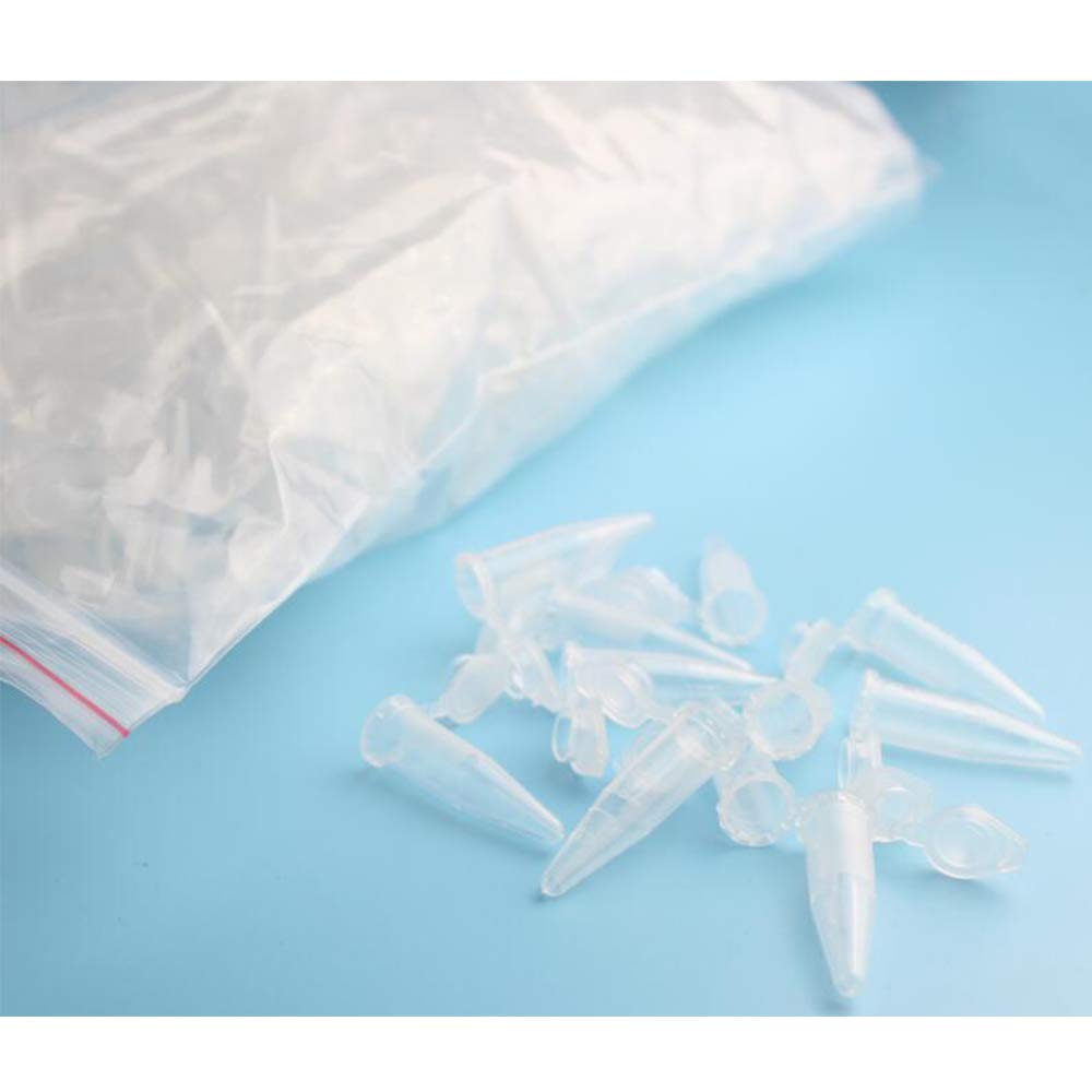 Xinlie 500 Pezzi Microtubi in Polipropilene Conico Microtube Tubi di Microcentrifugazione in Polipropilene Tappi a Pellet con Coperchio 1,5 ml Trasparente per Campioni Test in Plastica