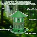 Vogelfutterspender für Wildvögel, Futtersäule Ø ca. 26cm, Vogelhaus zum Aufhängen, Vogelfutterhaus Höhenverstellbar - Futterhaus Vogelfuttersäule für Garten, Balkon – Bild 5