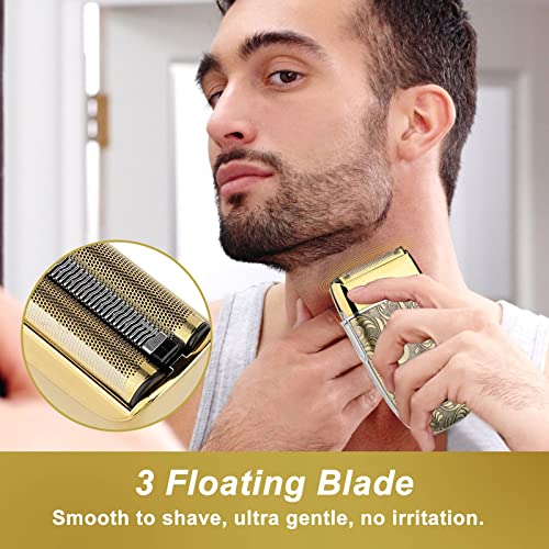 Gsky Electric Razor, Double Foil, Foil Shavers For Men,2 Speeds,Electric Shavers For Men,Beard Trimmer With 2 Foil,Cordless Barber Shaver Beard Trimmer,Barber Supplies Gifts For Him, #TOP6