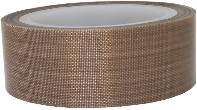 PTFE Coated Fabric Tape Teflon Adhesive Tape High Temperature Vacuum, Hand and Impulse Sealers Machine Sealing Tape 0.18mm Thick 25mm-5M