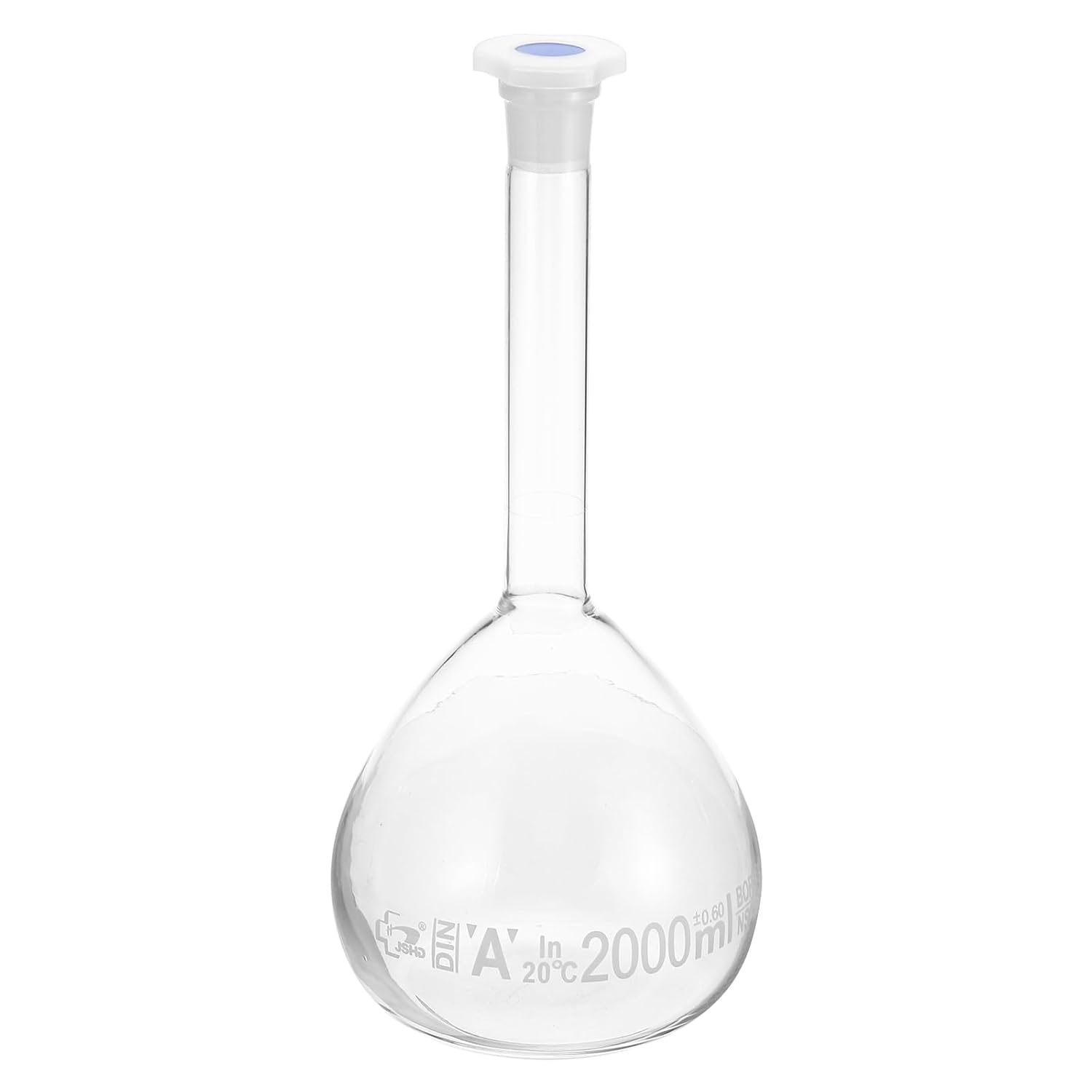 PATIKIL 1000ml Volumetric Flask, 3.3 Borosilicate Glass Graduated Volumetric Measuring Flask with Plug Cap Tolerance 0.4ml for Lab Experiment, Clear