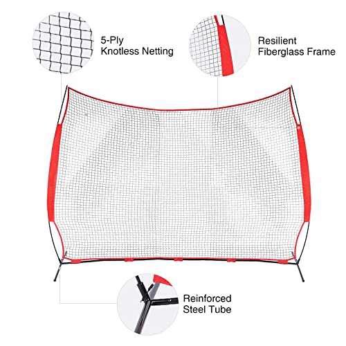 Zelus Collapsible Barricade Backstop Net 12X9 Ft, Net For Lacrosse, Baseball, Basketball, Soccer, Field Hockey And Softball Practice Barrier, Portable Hitting Net For Backyard, Park, With Carry Bag #TOP2