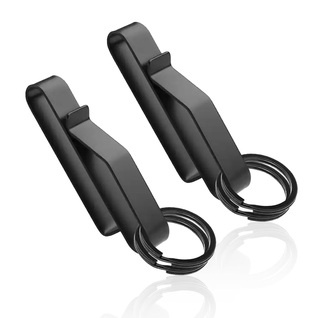 BCZR 2 Piezas Llavero Táctico,Llavero Mosqueton para Cinturones De Trabajo De 3,8-5,7Cm Ancho como Máximo Llavero Clip con 4 Llaveros, Mosqueton Acero Inoxidable para Policía Cinturón De Servicio