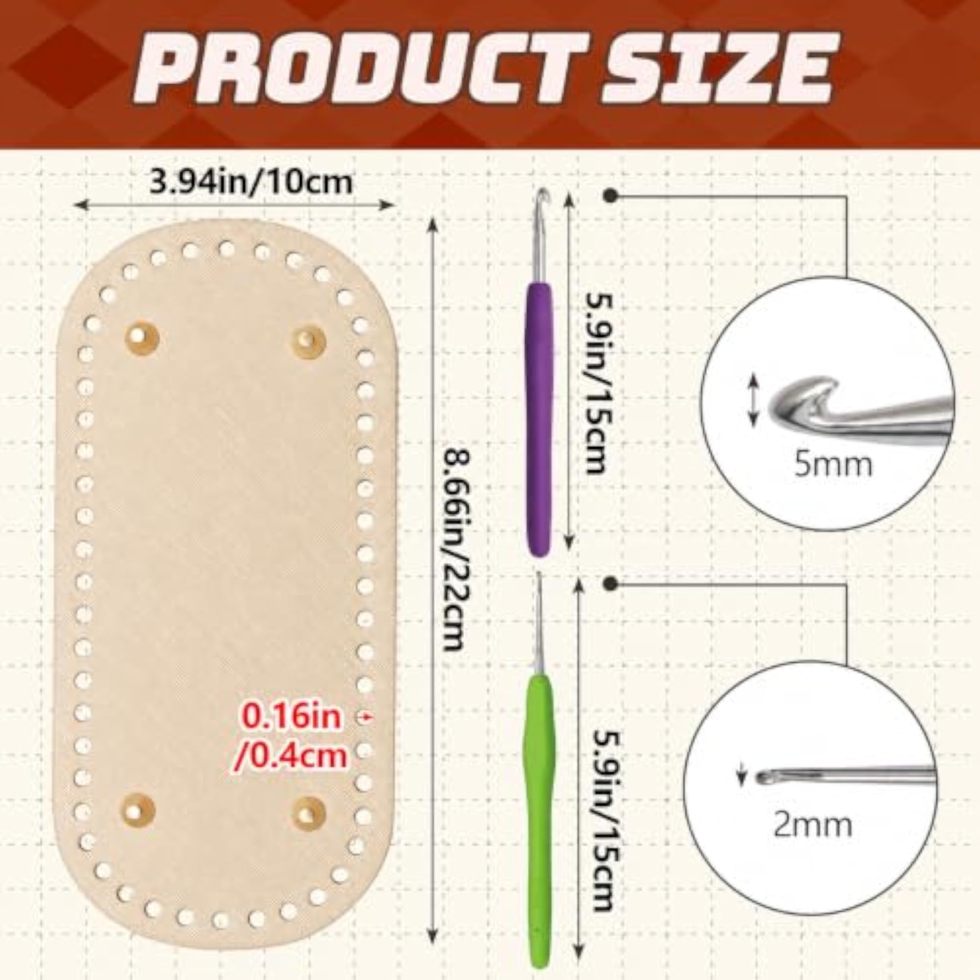 Pack of 4 DIY Crochet Bag Bottom Shaper Set