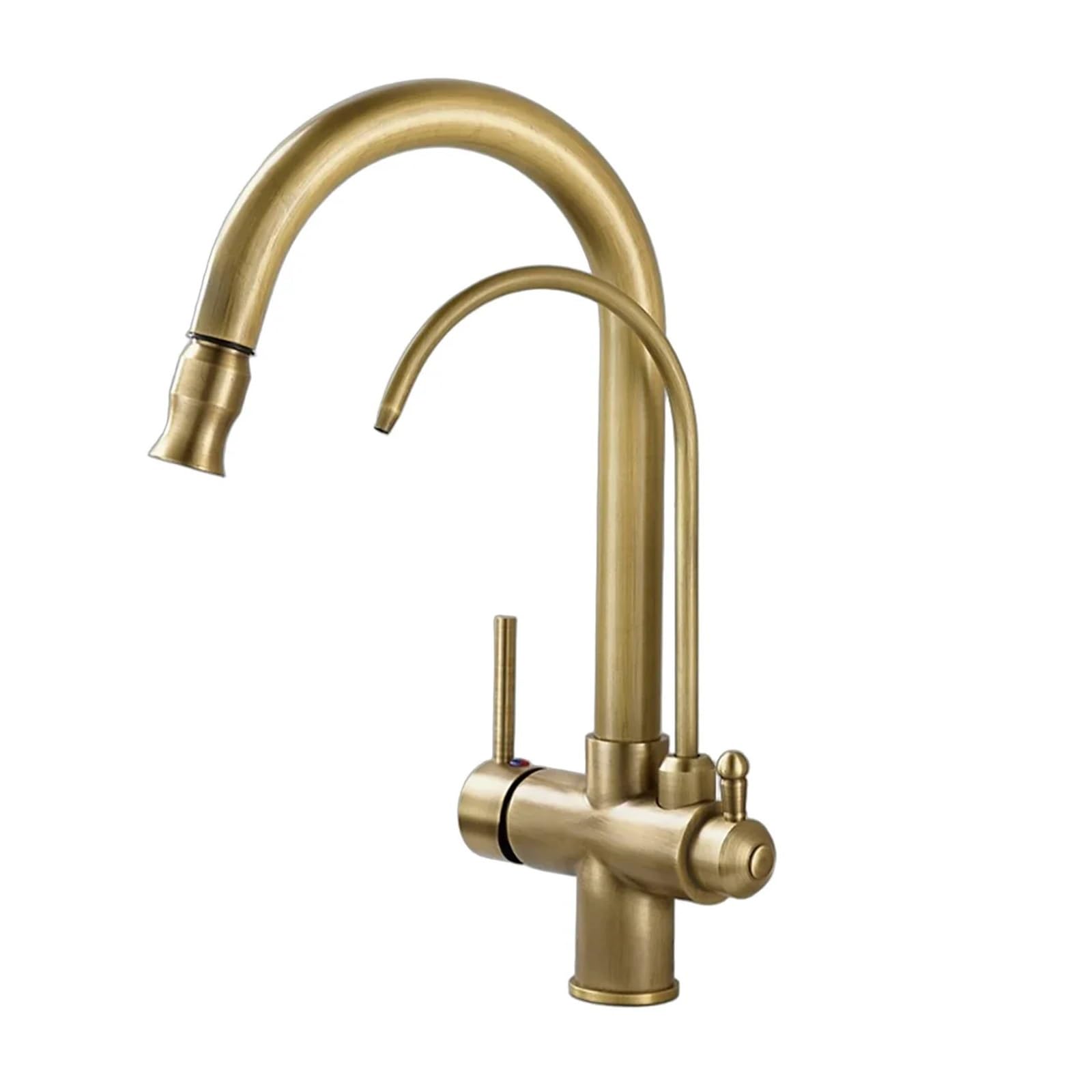 Grifo giratorio de cocina 360 con caño extraíble y salida de agua pura para cocinar sano en familia