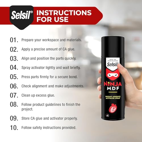 SELSIL CA Glue Activator Spray (2 x 13.50 fl oz) - Cyanoacrylate Glue Activator, Professional Fast Clear Adhesive Accelerators for Woodworking, Metal, Plastic, Indoor & Outdoor (2 Pack)
