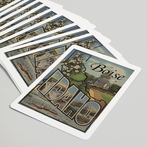 Lantern Press Boise Idaho, 52 cartas póker tamaño adulto miniatura 5