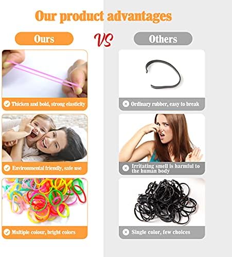 Hanyousheng Elastic Hair Bands, Tiny Hair Bands, Small Hair Bands, 1500 Mini Rubber Bands, Multicolored Small Elastic Hair Bands, Braids Ponytail Hair for Kids Hair Bands, Hair Rubber Bands for Girl