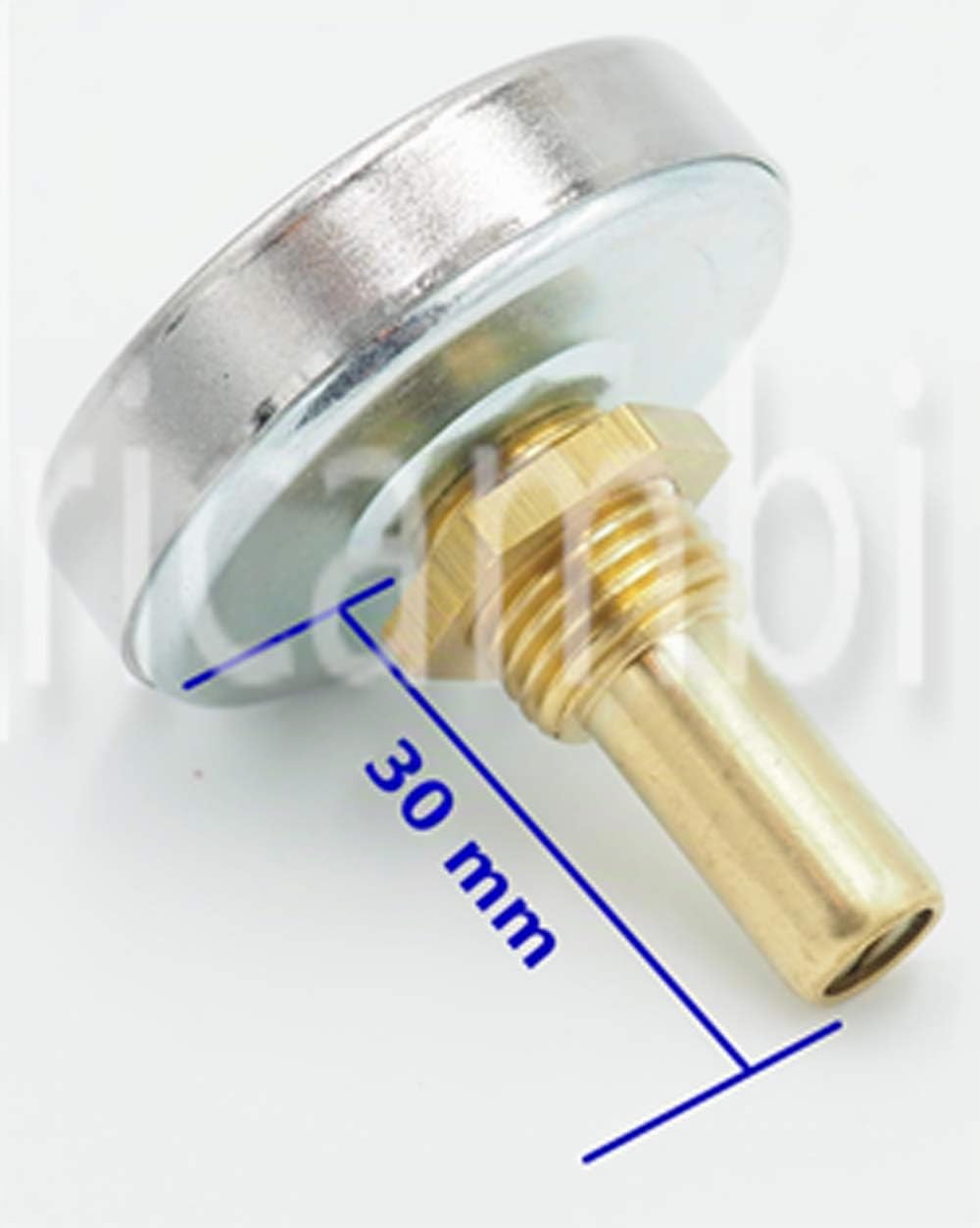 Termometro per porte del forno a legna, scala da 0 a 500 °C, diametro quadrante 35 mm, guaina da 30 mm.