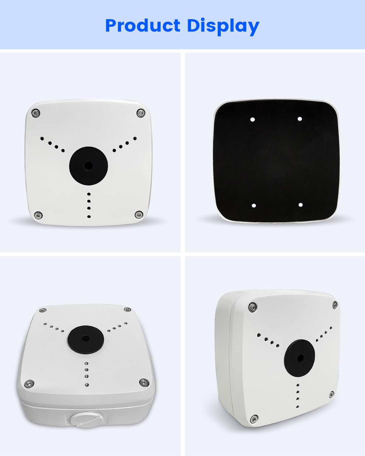 WE-PFA122 Boîte de jonction en aluminium pour caméras IP Dah Bullet, support de montage étanche avec dissimulation de câble, blanc (lot de 1)