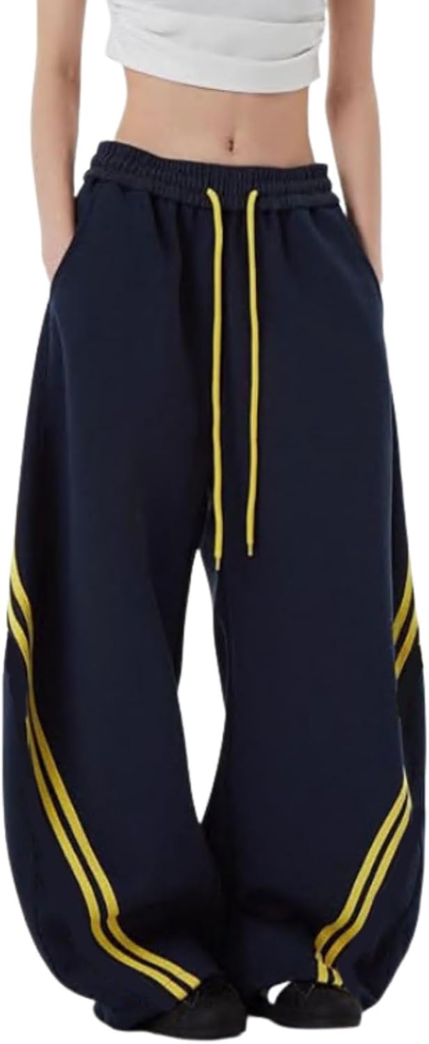 Wide Leg Sweatpants for Women Men Baggy Casual Joggers Barrel Sweat Pants Elastic Waist Drawstring Pants - Image 3