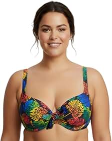 Top Feminino Plus Size Bojo Reforçado Sustentação Alça Ajustável Push Up Biquíni Praia Piscina Verão