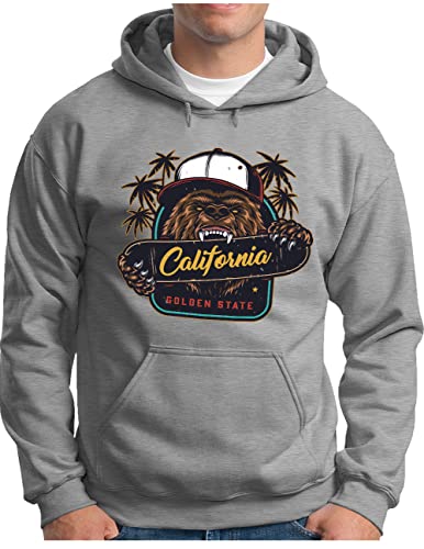 Sweat à capuche Cali Bear OM3 avec logo vintage imprimé