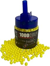 Pack of 1000 Airsoft 6 mm 0.01 g Balls for Gun Rifle Miter Soft Air Precision and High Quality Balls with Spout for Quick Refill 1000 Shot Bottles, Assorted Colours