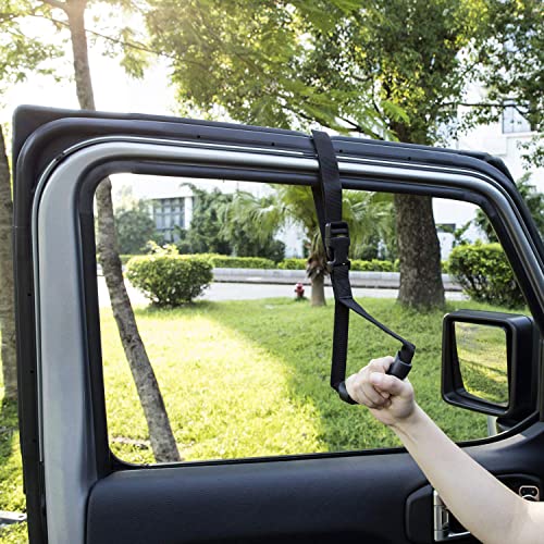 Image of KosmoCare Adjustable Car Assist Support Handle| Standing Aid Safety Handle bar | Vehicle Support Grab Bar | Portable Nylon Grip Handle bar |Car Grab Handle - Black