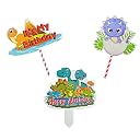 FI - FLICK IN 50 pcs 4th Birthday Jungle Theme Decoration for Boys Dinosaur Safari Animals Curtain Cutouts Dino Animal Banner 4th Birthday Decoration for Boys (Pack of 50, Multicolor) gallery image