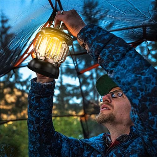 Lanterne camping rétro étanche IPX6 pour éclairage de jardin et secours maison