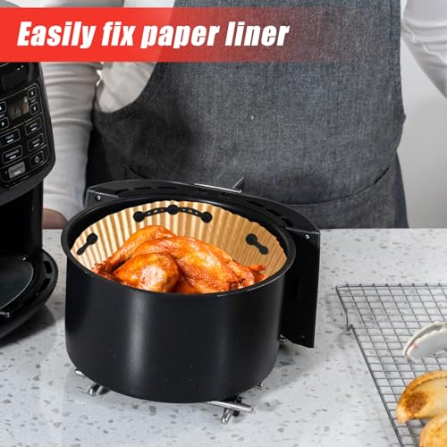 2 Sets Magnetschnalle aus Silikon für Heißluftfritteusen, Halter Papiereinlagen für Heißluftfritteusen zum Halten der Papiereinlagen an Ort Stelle Verhindern von Papierverbrennungen (Schwarz)