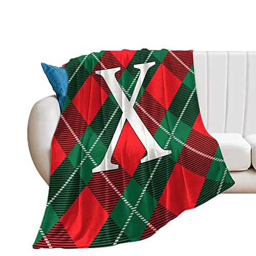 Couverture plaid buffle initiale X plaid flanelle doux lit canapé 178x203cm - 2