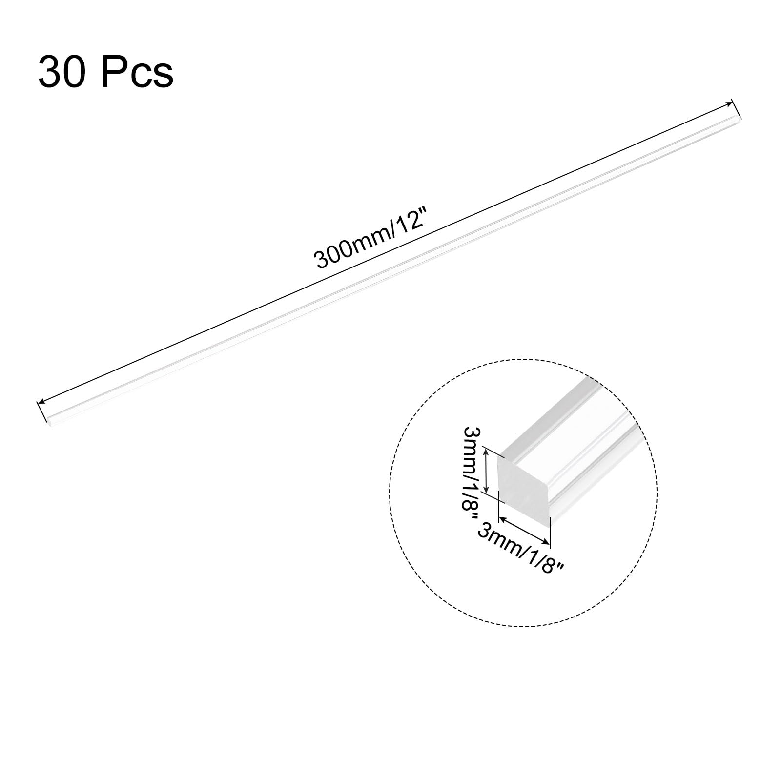 QUARKZMAN Acrylglasstäbe – 2 Stück, Quadratisch, 18x300 Mm, Transparent, Poliert – Für Modellbau, DIY, Architekturmodelle, Leuchten & Dekoration