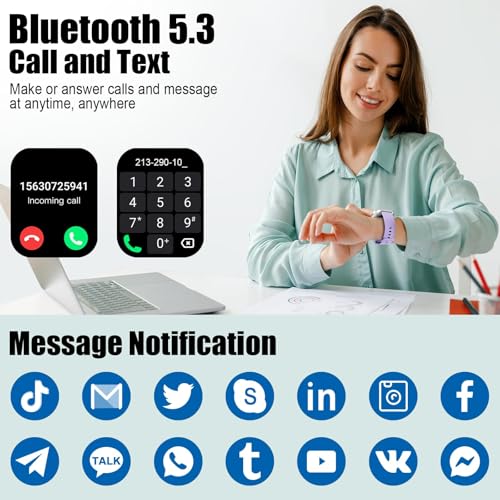 Image of Smart Watch for Men Women (Answer /Make Call), 1.96 inchHD Smartwatch with Heart Rate /Sleep Monitor /Pedometer, 113+ Sports Modes, New Fitness Watch IP68 Waterproof, Activity Tracker for Android iOS-Purple