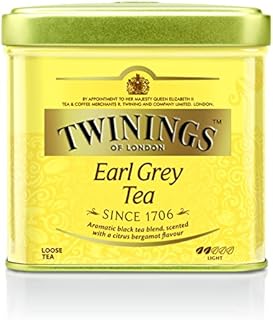Twinings Earl Grey czarna herbata w puszce, 100 g, czarna herbata z Chin, z najdelikatniejszym aromatem bergamotki  Tea zestaw 6 sztuk (6 x 100 g)