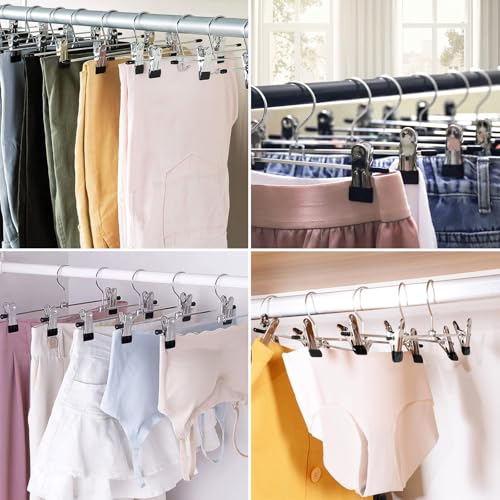 Binnan 10 Stück Kleiderbügel Hosen 30cm,Hosenkleiderbuegel Haken,Hosenkleiderbügel Platzsparend Kleiderbügel mit 360° Drehbar Haken,Verwendet zum Aufhängen von Hosen,Socken,Röcken und Mänteln