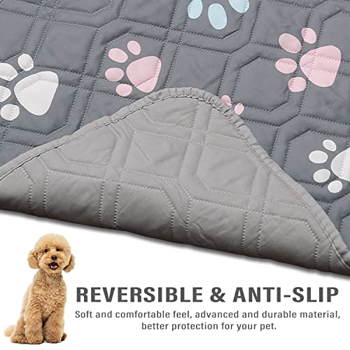 Dog Bed Cover For Pets Blankets Rug Pads For Couch Protection Waterproof Bed Covers Dog Blanket Furniture Protector Reusable Changing Pad (Dark Grey+Colorful Paw, 20"X30") #TOP2
