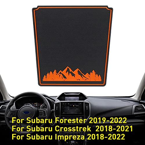 MOCHENT Dashboard Mats for Subaru Forester 2019-2022 Accessories Subaru Crosstrek 2018-2021, Impreza 2018-2022, Interior Non-Slip Dash Mat Pad Liner (Orange Trim)