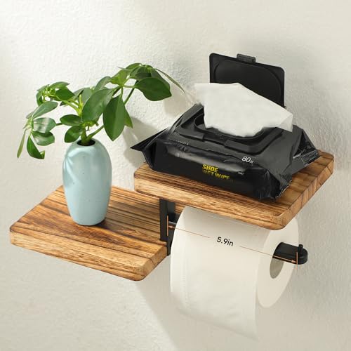 Aidili TP006 Toilet Paper Holder With Shelf Wall Mounted - Bathroom Tissue Holder&Farmhouse Toilet Roll Holder thumb #3