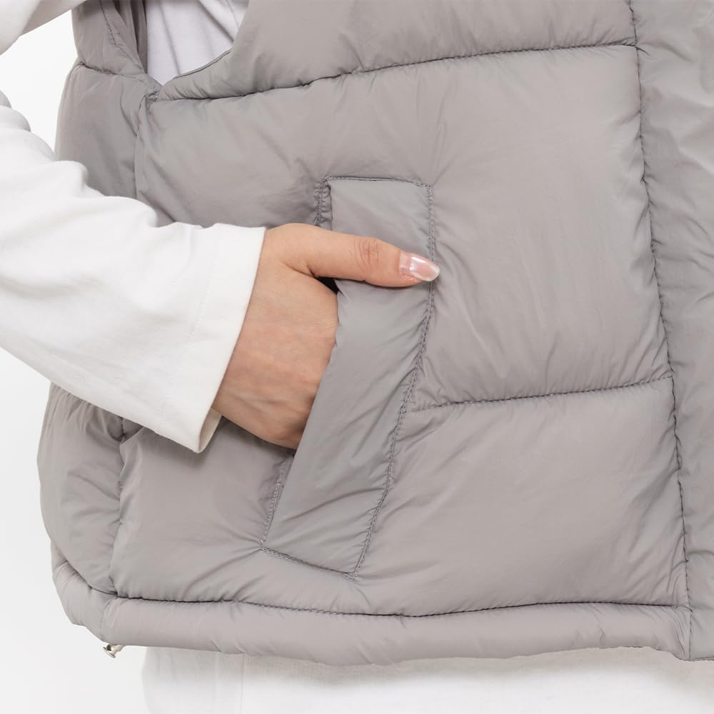 Women's Removable Hooded Puffer Vest Lightweight Quilted Stand Collar Sleeveless Jackets Warm Winter Outerwear Coat - Image 8