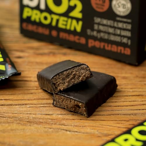 biO2 Display Barra de Proteína Cacau, Maca Peruana e Pasta de Amendoim, 12 unidades de 45g, Protein