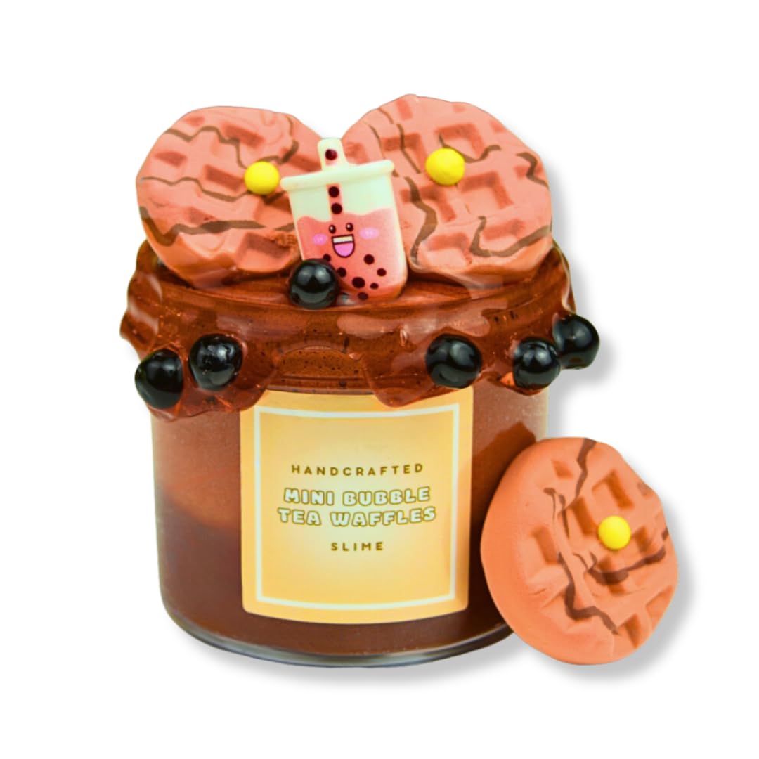 Sponsored Ad - Mini Bubble Tea Waffles Slime (SCENTED) | Handmade Slime | Hippocampe Slimes (4OZ)