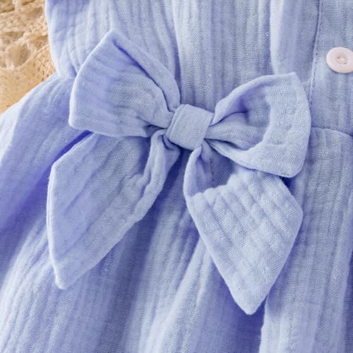 Image of Toddler Girl Clothes Sleeveless Top Shorts 2Pc Summer Outfit 12M-5T | 100% Cotton, Soft breathable, Double crepe fabric, Adorable bow ruffle pocket design, Perfect for daily wear, birthday, party