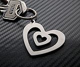  HMG Design Liebesherz Herz Gebürsteter Edelstahl Schlüsselanhänger mit Geschenkbeutel