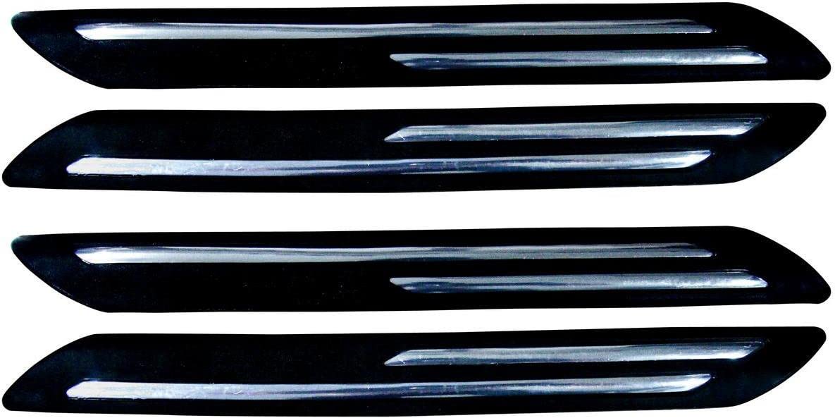 APNEK Stainless Steel, Plastic Car Bumper Guard (Black, Silver, Pack of