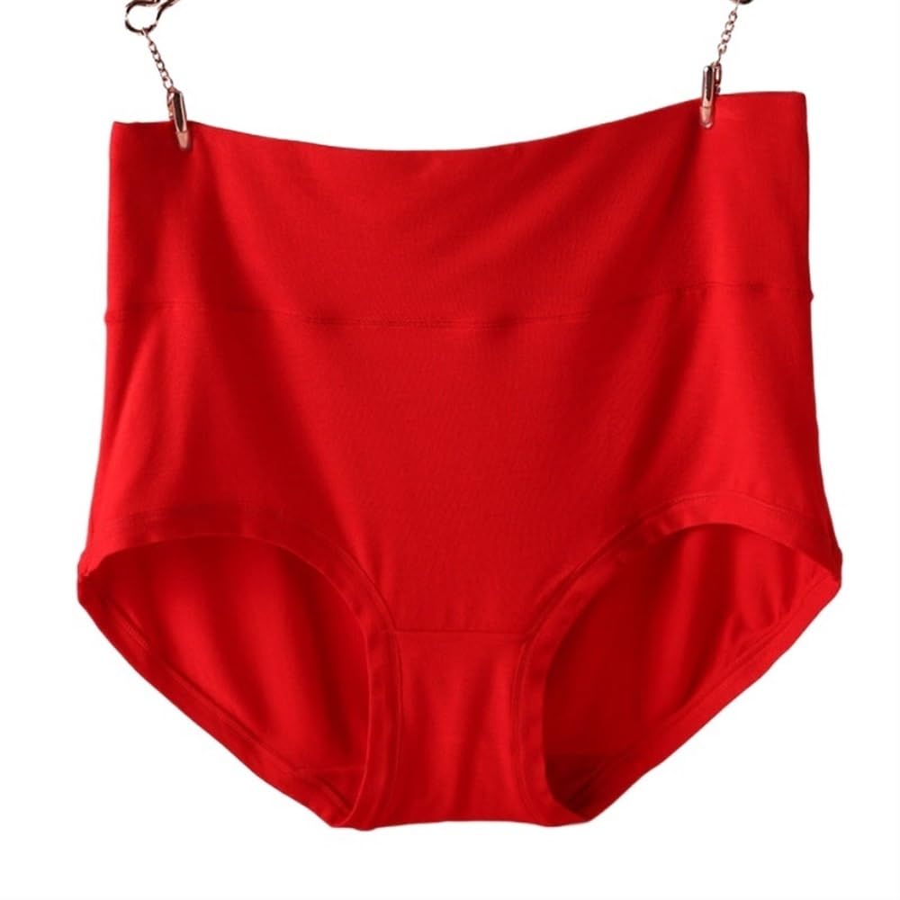4 mutandine da donna in fibra di bambù, a vita alta, per modellare il corpo, mutandine da donna (anguria, 4XL)
