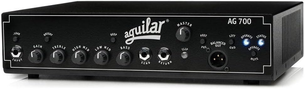 Davant view of the Aguilar AG 700 bass ampcap lifier